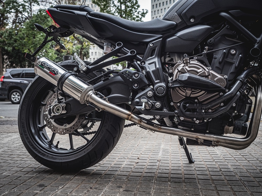 GPR auspuff kompatibel mit  Yamaha Mt-07  2017-2020, M3 Inox , Racing-Komplettsystem-Auspuff, einschließlich Krümmer und abnehmbarem DB-Killer 