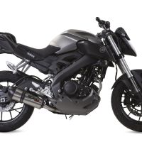 GPR auspuff kompatibel mit  Yamaha Mt 125 2017-2019, New Grand Prix Evo Titanium, Homologierte auspuff mit verbindungsrohr und katalysator 