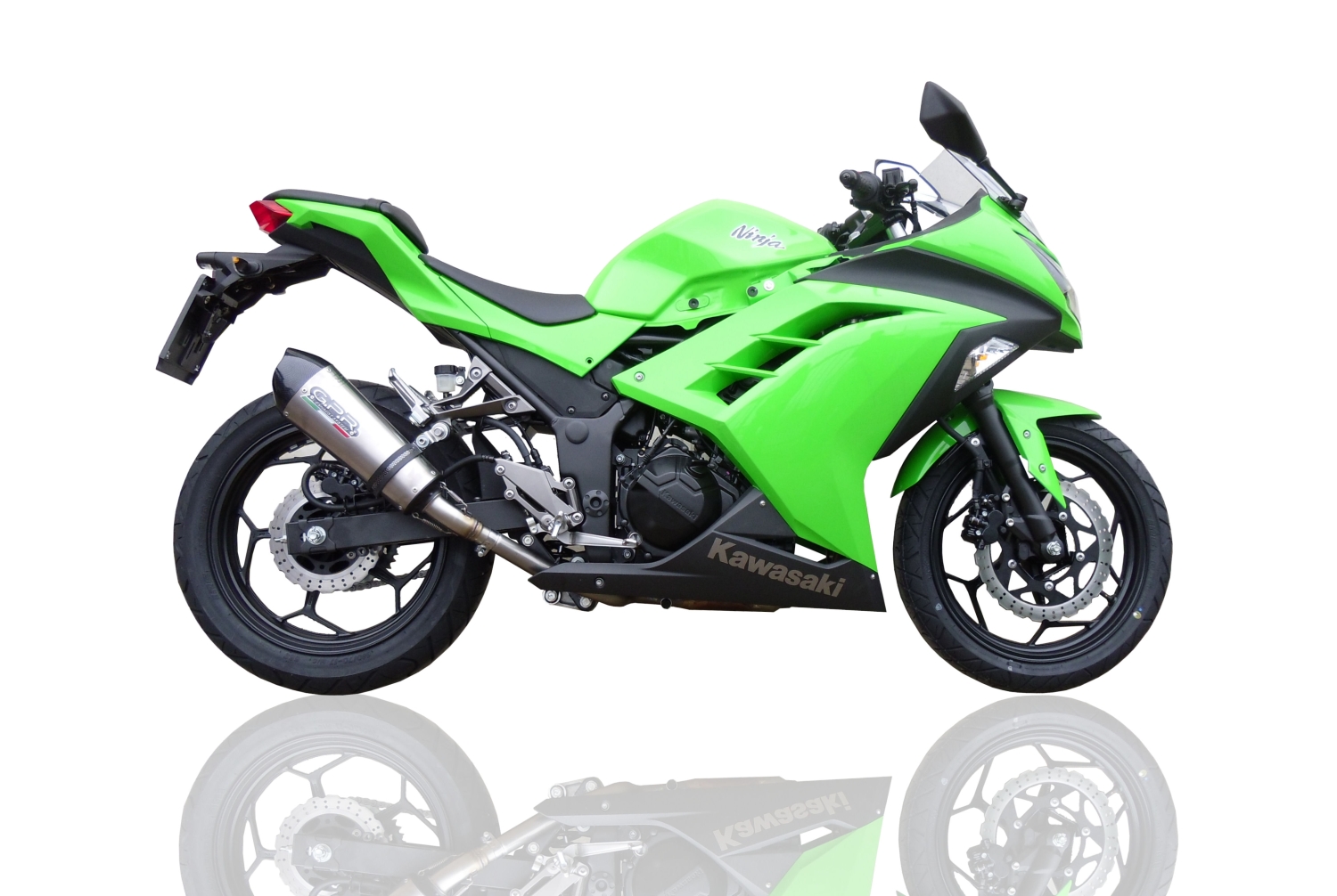 GPR auspuff kompatibel mit  Kawasaki Ninja 300 R  2012-2017, New Grand Prix Evo Titanium, Zugelassener legaler Slip-On-Auspuff mit Abe, einschließlich abnehmbarem DB-Killer und Verbindungsrohr 