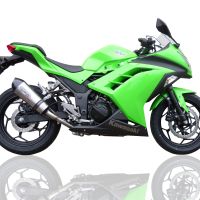 GPR auspuff kompatibel mit  Kawasaki Ninja 300 R  2012-2017, New Grand Prix Evo Titanium, Zugelassener legaler Slip-On-Auspuff mit Abe, einschließlich abnehmbarem DB-Killer und Verbindungsrohr 