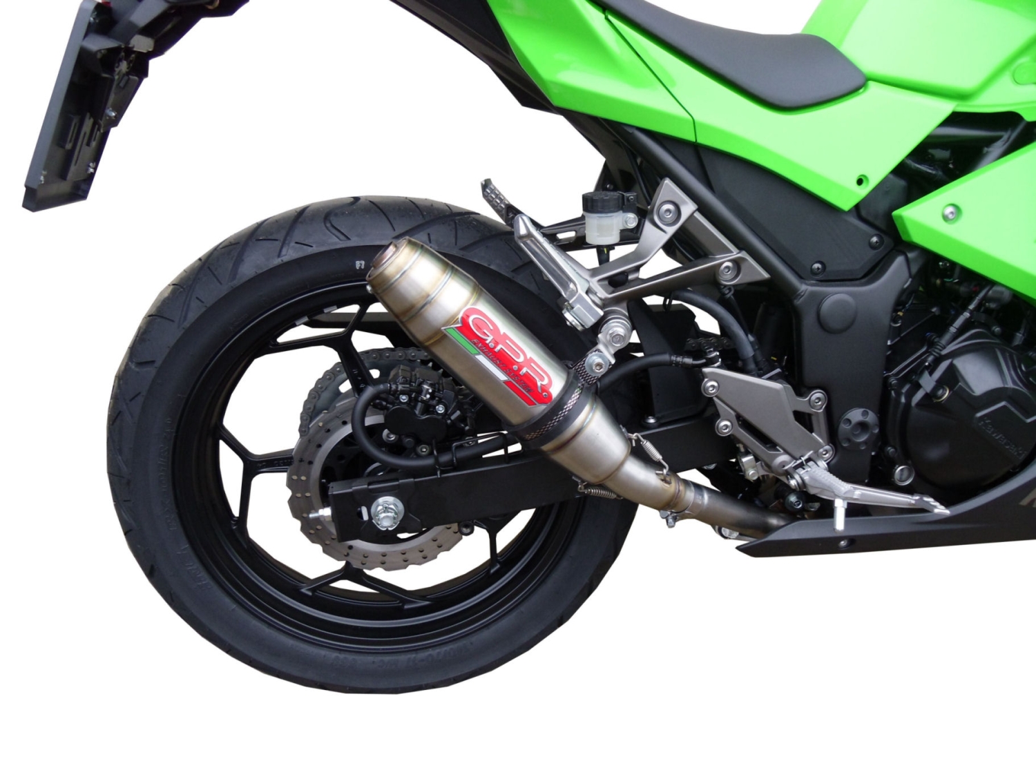 GPR auspuff kompatibel mit  Kawasaki Ninja 300 R  2012-2017, Deeptone Inox, Zugelassener legaler Slip-On-Auspuff mit Abe, einschließlich abnehmbarem DB-Killer und Verbindungsrohr 