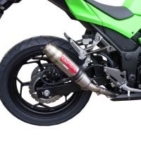 GPR auspuff kompatibel mit  Kawasaki Ninja 300 R  2012-2017, Deeptone Inox, Zugelassener legaler Slip-On-Auspuff mit Abe, einschließlich abnehmbarem DB-Killer und Verbindungsrohr 