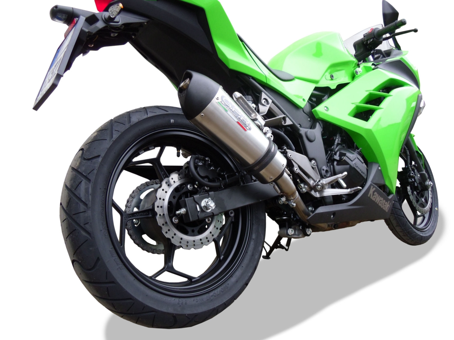 GPR auspuff kompatibel mit  Kawasaki Ninja 300 R  2012-2017, New Grand Prix Evo Titanium, Zugelassener legaler Slip-On-Auspuff mit Abe, einschließlich abnehmbarem DB-Killer und Verbindungsrohr 