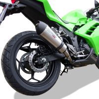 GPR auspuff kompatibel mit  Kawasaki Ninja 300 R  2012-2017, New Grand Prix Evo Titanium, Zugelassener legaler Slip-On-Auspuff mit Abe, einschließlich abnehmbarem DB-Killer und Verbindungsrohr 