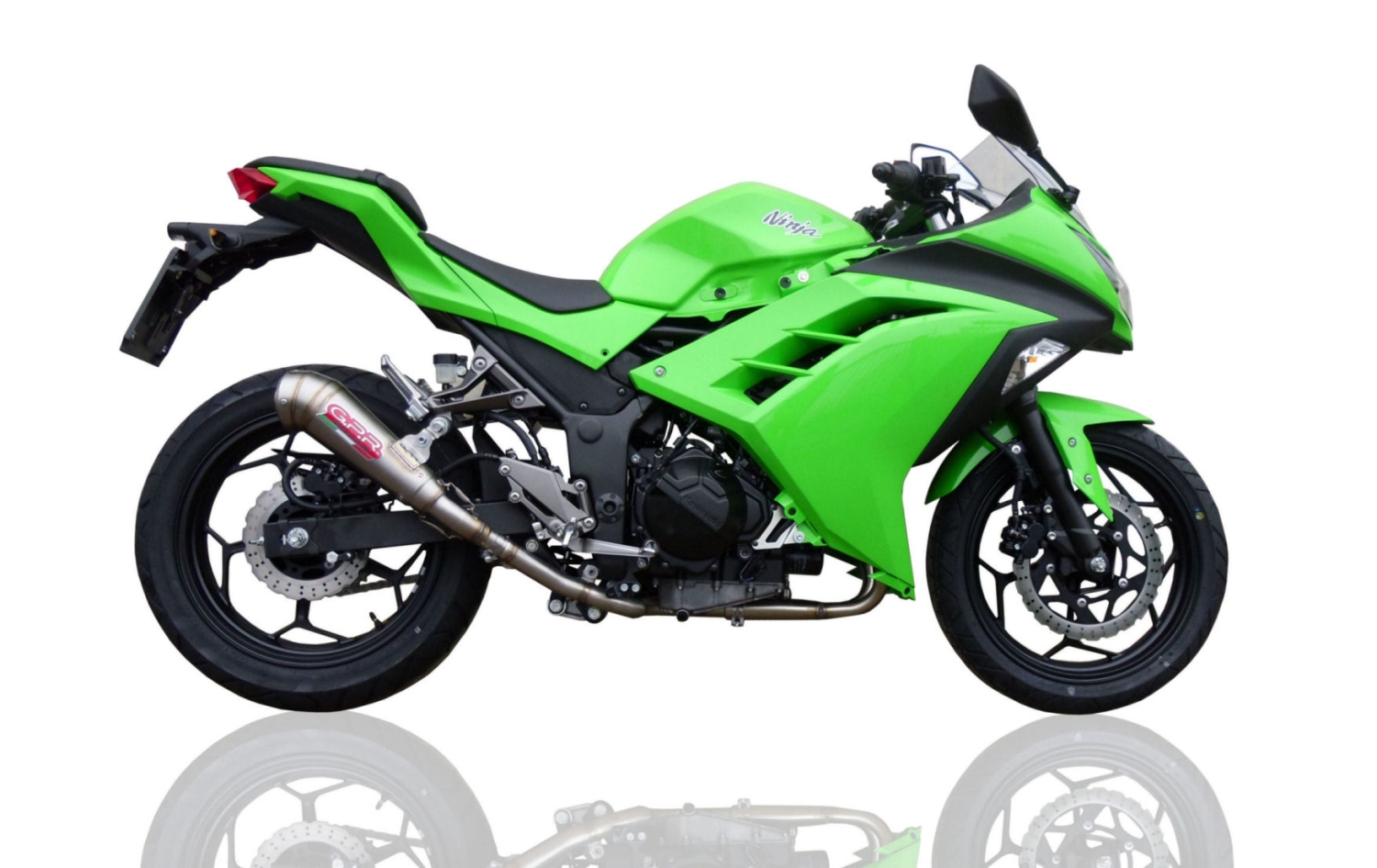 GPR auspuff kompatibel mit  Kawasaki Ninja 300 R  2012-2017, Powercone Evo, Zugelassener legaler Slip-On-Auspuff mit Abe, einschließlich abnehmbarem DB-Killer und Verbindungsrohr 