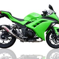 GPR auspuff kompatibel mit  Kawasaki Ninja 300 R  2012-2017, Powercone Evo, Zugelassener legaler Slip-On-Auspuff mit Abe, einschließlich abnehmbarem DB-Killer und Verbindungsrohr 