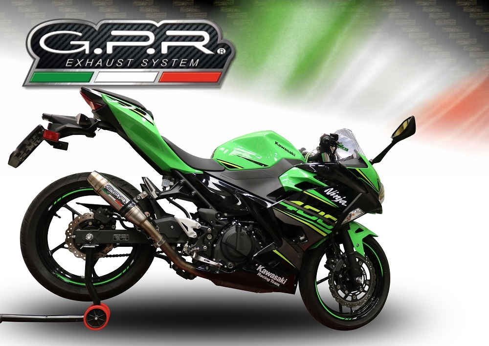 GPR auspuff kompatibel mit  Kawasaki Z 400 2018-2022, Deeptone Inox, Kompletter Rennauspuff, geliefert mit spezifischem Krümmer, Artikel ohne Homologation 