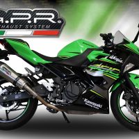 GPR auspuff kompatibel mit  Kawasaki Ninja 400 2018-2022, New Grand Prix Evo Titanium, Zugelassener legaler Slip-On-Auspuff mit Abe, einschließlich abnehmbarem DB-Killer und Verbindungsrohr 