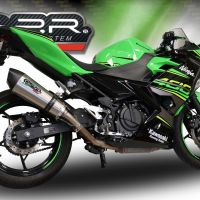 GPR auspuff kompatibel mit  Kawasaki Ninja 400 2018-2022, New Grand Prix Evo Titanium, Zugelassener legaler Slip-On-Auspuff mit Abe, einschließlich abnehmbarem DB-Killer und Verbindungsrohr 
