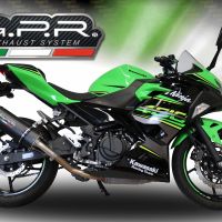 GPR auspuff kompatibel mit  Kawasaki Ninja 500 2023-2025, Furore Evo4 Nero, Zugelassener legaler Slip-On-Auspuff mit Abe, einschließlich abnehmbarem DB-Killer und Verbindungsrohr 