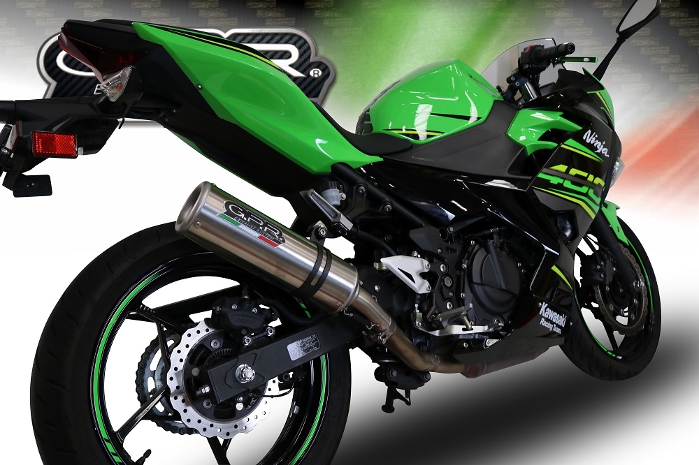 GPR auspuff kompatibel mit  Kawasaki Ninja 400 2018-2022, M3 Inox , Kompletter Rennauspuff, geliefert mit spezifischem Krümmer, Artikel ohne Homologation 