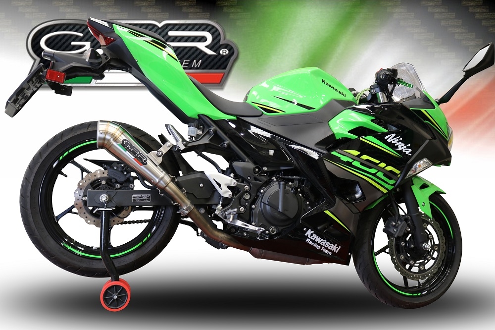 GPR auspuff kompatibel mit  Kawasaki Ninja 500 2023-2025, Powercone Evo, Zugelassener legaler Slip-On-Auspuff mit Abe, einschließlich abnehmbarem DB-Killer und Verbindungsrohr 
