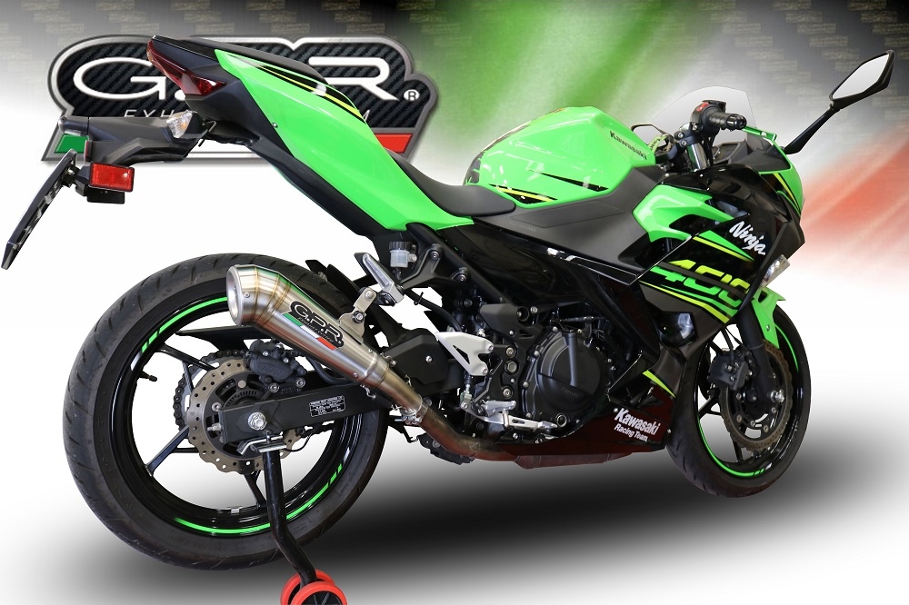 GPR auspuff kompatibel mit  Kawasaki Ninja 500 2023-2025, Powercone Evo, Zugelassener legaler Slip-On-Auspuff mit Abe, einschließlich abnehmbarem DB-Killer und Verbindungsrohr 