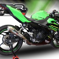 GPR auspuff kompatibel mit  Kawasaki Ninja 500 2023-2025, Powercone Evo, Zugelassener legaler Slip-On-Auspuff mit Abe, einschließlich abnehmbarem DB-Killer und Verbindungsrohr 