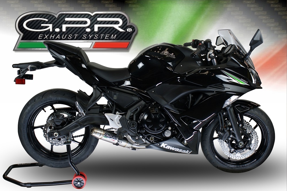 GPR auspuff kompatibel mit  Kawasaki Ninja 650 2021-2022, Deeptone Inox, Racing-Komplettsystem-Auspuff, einschließlich Krümmer und abnehmbarem DB-Killer 