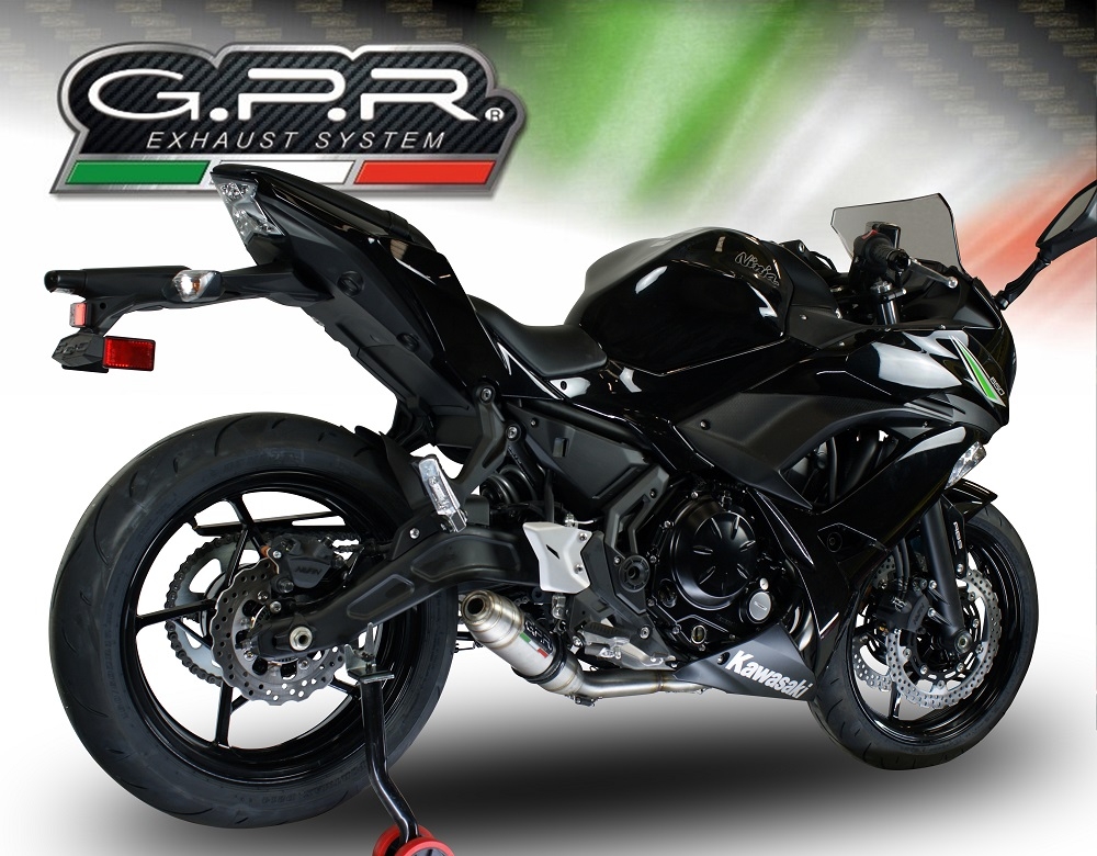 GPR auspuff kompatibel mit  Kawasaki Ninja 650 2021-2022, Deeptone Inox, Racing-Komplettsystem-Auspuff, einschließlich Krümmer und abnehmbarem DB-Killer 