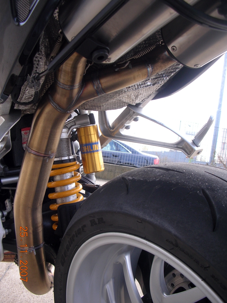 GPR auspuff kompatibel mit  Bmw R 1200 S 2006-2008, Albus Ceramic, Doppelt homologierter legaler Slip-On-Auspuff mit ABE, einschließlich abnehmbarer DB-Killer und verbindungsrohre 