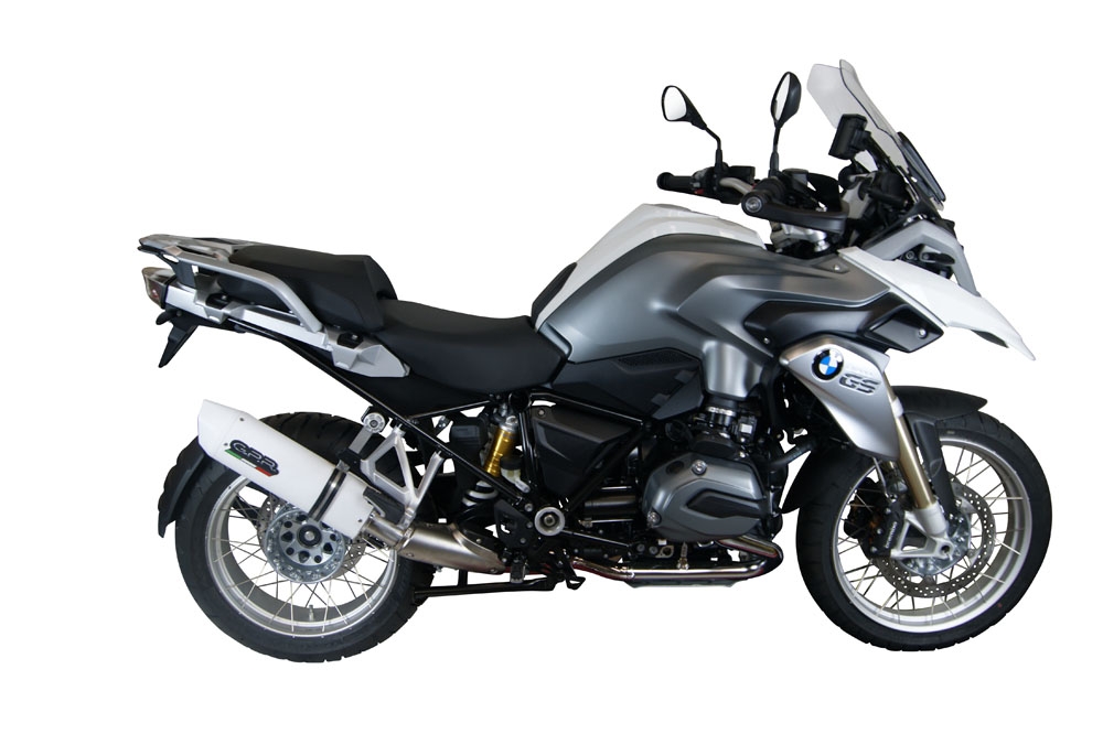 GPR auspuff kompatibel mit  Bmw R 1200 Gs -Adventure 2014-2016, Albus Ceramic, Zugelassener legaler Slip-On-Auspuff mit Abe, einschließlich abnehmbarem DB-Killer und Verbindungsrohr 