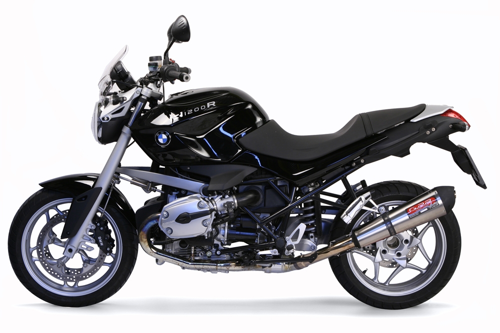 GPR auspuff kompatibel mit  Bmw R 1200 R 2011-2014, New Grand Prix Evo Titanium, Zugelassener legaler Slip-On-Auspuff mit Abe, einschließlich abnehmbarem DB-Killer und Verbindungsrohr 