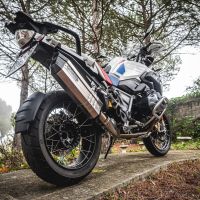 GPR auspuff kompatibel mit  Bmw R 1250 Gs 2021-2024, Hyper Sonic Titanium, Zugelassener legaler Slip-On-Auspuff mit Abe, einschließlich abnehmbarem DB-Killer und Verbindungsrohr 