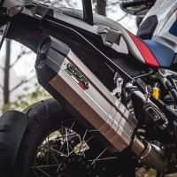 GPR auspuff kompatibel mit  Bmw R 1250 Gs 2021-2024, Hyper Sonic Titanium, Zugelassener legaler Slip-On-Auspuff mit Abe, einschließlich abnehmbarem DB-Killer und Verbindungsrohr 
