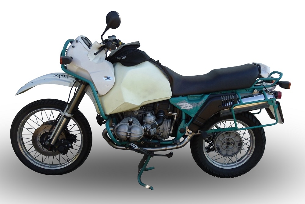 GPR auspuff kompatibel mit  Bmw R 100 Gs 1987-1996, Trioval, Zugelassener legaler Slip-On-Auspuff mit Abe, einschließlich abnehmbarem DB-Killer und Verbindungsrohr 