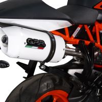 GPR auspuff kompatibel mit  Ktm Duke 125 2011-2016, Albus Ceramic, Zugelassener legaler Slip-On-Auspuff mit ABE, inklusive abnehmbarem DB-Killer, Verbindungsrohr und Katalysator 