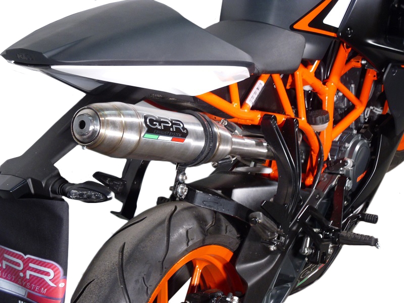 GPR auspuff kompatibel mit  Ktm Rc 200 2014-2021, Deeptone Inox, Rennauspuff, mit Verbindungsrohren, Artikel ohne Genehmigung 