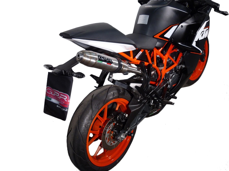 GPR auspuff kompatibel mit  Ktm Rc 200 2014-2021, Deeptone Inox, Rennauspuff, mit Verbindungsrohren, Artikel ohne Genehmigung 