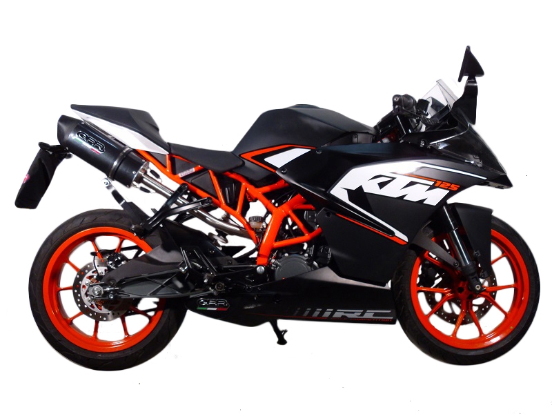 GPR auspuff kompatibel mit  Ktm Rc 125 2014-2016, Furore Nero, Rennauspuff, mit Verbindungsrohren, Artikel ohne Genehmigung 