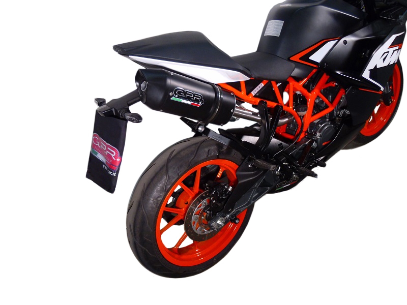 GPR auspuff kompatibel mit  Ktm Rc 125 2014-2016, Furore Nero, Rennauspuff, mit Verbindungsrohren, Artikel ohne Genehmigung 