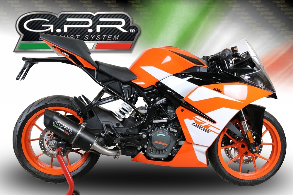 GPR auspuff kompatibel mit  Ktm Rc 390 2017-2020, Furore Nero, Rennauspuff, mit Verbindungsrohren, Artikel ohne Genehmigung 