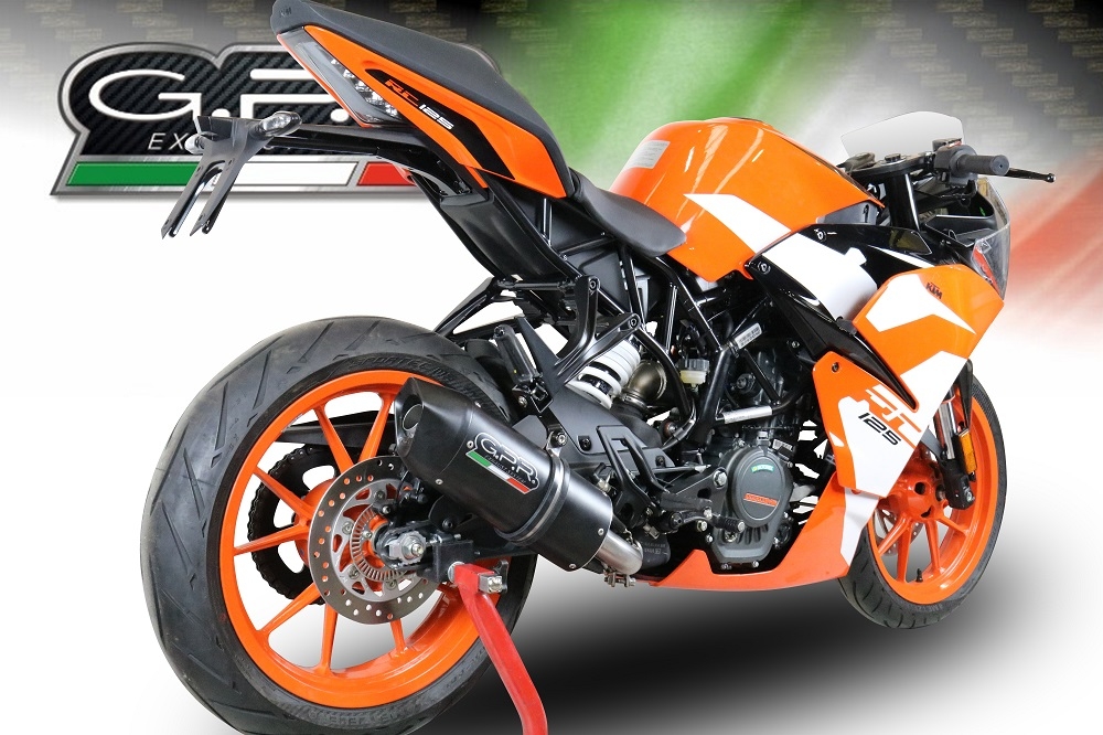GPR auspuff kompatibel mit  Ktm Rc 390 2017-2020, Furore Nero, Rennauspuff, mit Verbindungsrohren, Artikel ohne Genehmigung 