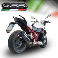 GPR auspuff kompatibel mit  Bmw R 1200 R Lc 2017-2019, Furore Evo4 Nero, Zugelassener legaler Slip-On-Auspuff mit Abe, einschließlich abnehmbarem DB-Killer und Verbindungsrohr 