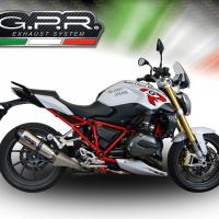 GPR auspuff kompatibel mit  Bmw R 1200 R Lc 2017-2019, New Grand Prix Evo Titanium, Zugelassener legaler Slip-On-Auspuff mit Abe, einschließlich abnehmbarem DB-Killer und Verbindungsrohr 