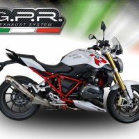 GPR auspuff kompatibel mit  Bmw R 1200 R Lc 2017-2019, Powercone Evo, Zugelassener legaler Slip-On-Auspuff mit Abe, einschließlich abnehmbarem DB-Killer und Verbindungsrohr 