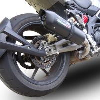 GPR auspuff kompatibel mit  Aprilia Caponord 1200 2013-2016, Furore Nero, Zugelassener legaler Slip-On-Auspuff mit Abe, einschließlich abnehmbarem DB-Killer und Verbindungsrohr 