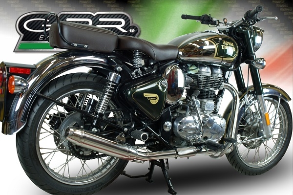 GPR auspuff kompatibel mit  Royal Enfield Continental GT 535  2014-2016, Deeptone Inox, Racing Slip-on, inkl. Verbindungsrohr, herausnehmbarem DB-Killer, ohne ABE 