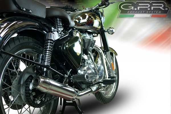 GPR auspuff kompatibel mit  Royal Enfield Continental GT 535  2014-2016, Deeptone Inox, Racing Slip-on, inkl. Verbindungsrohr, herausnehmbarem DB-Killer, ohne ABE 