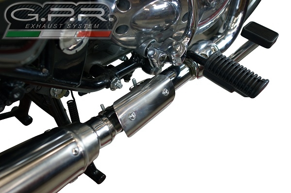 GPR auspuff kompatibel mit  Royal Enfield Continental GT 535  2014-2016, Satinox , Racing Slip-on, inkl. Verbindungsrohr, herausnehmbarem DB-Killer, ohne ABE 