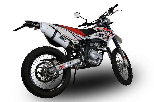 GPR auspuff kompatibel mit  Beta RR 125 Enduro Lc 4t 2010-2018, Albus Ceramic, Zugelassener legaler Slip-On-Auspuff mit Abe, einschließlich abnehmbarem DB-Killer und Verbindungsrohr 