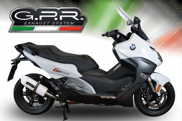 GPR auspuff kompatibel mit  Bmw C 650 Sport 2016-2020, Albus Evo4, Zugelassener legaler Slip-On-Auspuff mit Abe, einschließlich abnehmbarem DB-Killer und Verbindungsrohr 