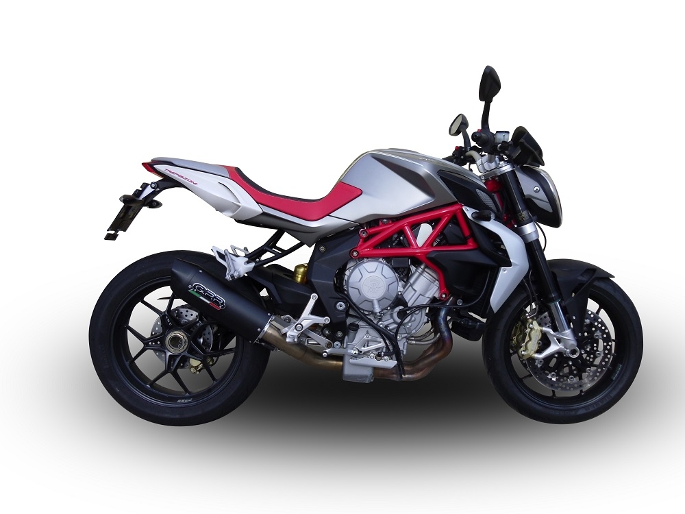 GPR auspuff kompatibel mit  Mv Agusta Brutale 800 2012-2016, Furore Nero, Zugelassener legaler Slip-On-Auspuff mit ABE, inklusive abnehmbarem DB-Killer, Verbindungsrohr und Katalysator 