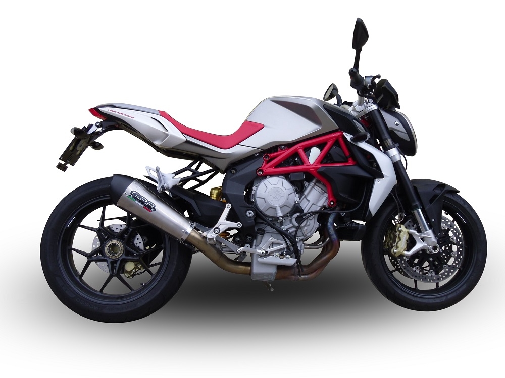 GPR auspuff kompatibel mit  Mv Agusta Brutale 800 Dragster 2017-2020, New Grand Prix Evo Titanium, Zugelassener legaler Slip-On-Auspuff mit Abe, einschließlich abnehmbarem DB-Killer,katakysator und Verbindungsrohr 