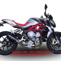 GPR auspuff kompatibel mit  Mv Agusta Brutale 800 2017-2020, Furore Evo4 Nero, Zugelassener legaler Slip-On-Auspuff mit Abe, einschließlich abnehmbarem DB-Killer,katakysator und Verbindungsrohr 