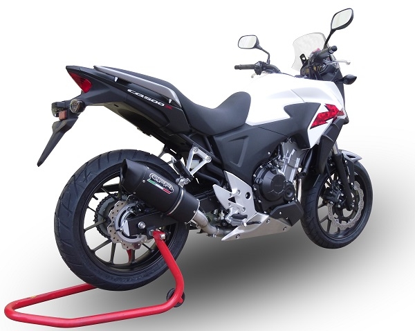 GPR auspuff kompatibel mit  Honda Cb 400 X 2013-2015, Furore Nero, Zugelassener legaler Slip-On-Auspuff mit Abe, einschließlich abnehmbarem DB-Killer und Verbindungsrohr 