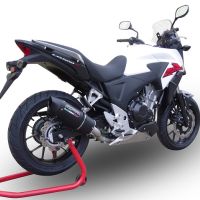 GPR auspuff kompatibel mit  Honda Cb 400 X 2013-2015, Furore Nero, Zugelassener legaler Slip-On-Auspuff mit Abe, einschließlich abnehmbarem DB-Killer und Verbindungsrohr 