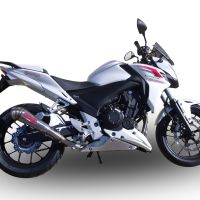 GPR auspuff kompatibel mit  Honda Cb 500 F 2013-2015, Powercone Evo, Zugelassener legaler Slip-On-Auspuff mit Abe, einschließlich abnehmbarem DB-Killer und Verbindungsrohr 