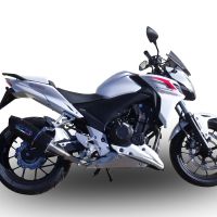 GPR auspuff kompatibel mit  Honda Cb 400 F 2013-2015, Furore Nero, Zugelassener legaler Slip-On-Auspuff mit Abe, einschließlich abnehmbarem DB-Killer und Verbindungsrohr 