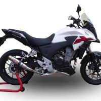 GPR auspuff kompatibel mit  Honda Cb 400 X 2019-2025, Deeptone Inox, Zugelassener legaler Slip-On-Auspuff mit Abe, einschließlich abnehmbarem DB-Killer und Verbindungsrohr 